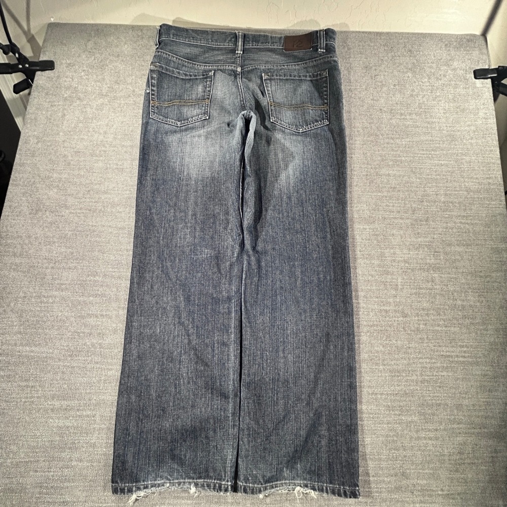Perry Ellis Straight Leg Jeans Mens 36x32 Blue Good Cotton Denim 1506